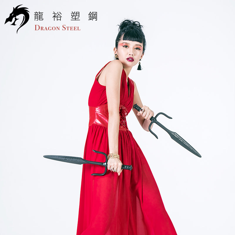 S-006 塑鋼三叉鐵尺刀(對) Sai -Flame (Pair)